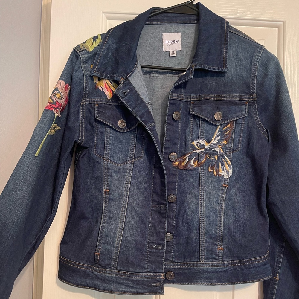 Kensie Jeans Floral Jean Jacket